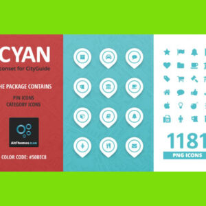 City Guide Iconset - Cyan