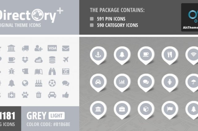 Directory+ Iconset – Grey – Light
