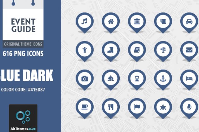 Event Guide Map Icons – Dark Blue