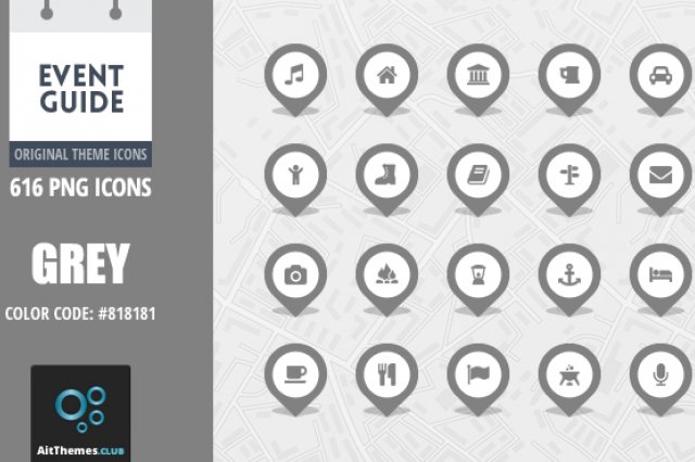 Event Guide Map Icons – Grey