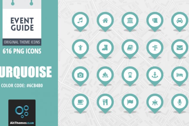 Event Guide Map Icons – Turquoise